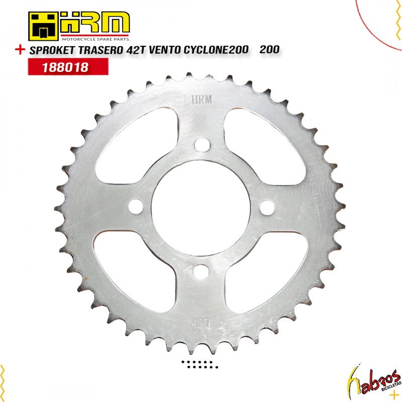 (188018)SPROKET TRASERO 42T VENTO CYCLONE200    200
