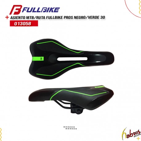 (013058) ASIENTO MTB/RUTA FULLBIKE PROS NEGRO/VERDE 30