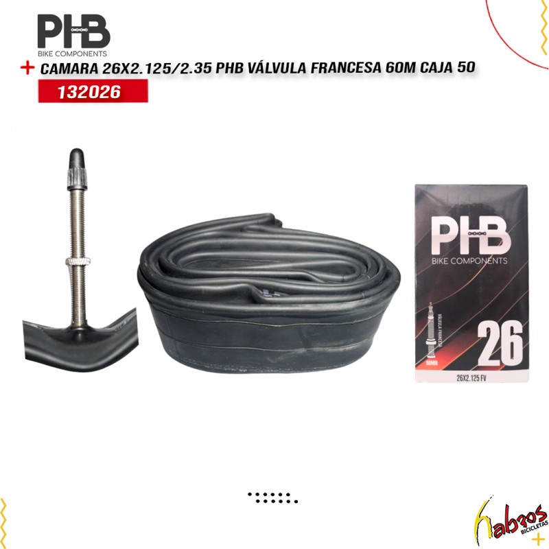 (132026)CAMARA 26X2.125/2.35 PHB VÁLVULA FRANCESA 60M CAJA 50