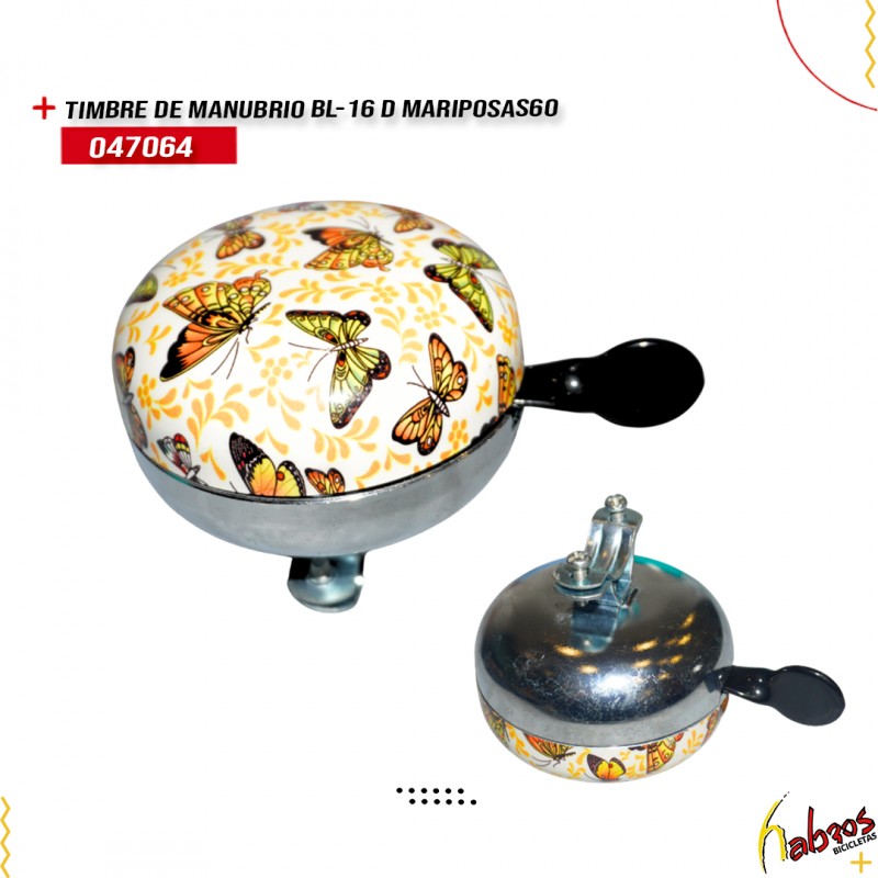 (047064)TIMBRE DE MANUBRIO BL-16 D MARIPOSAS60