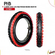 (127001)LLANTA 12X2.125 PHB PAYASO NEGRO-ROJO 50