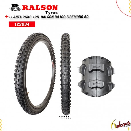 (122034) LLANTA  26X 2.125 RALSON R4 109 FIREMOÑO  50