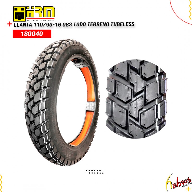 (180040)LLANTA 110/90-16 HRM 083 TODO TERRENO TUBELESS