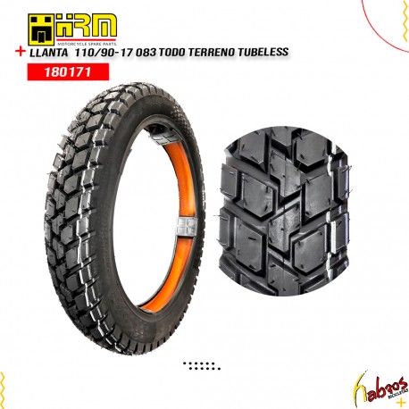 (180171)LLANTA 110/90-17 HRM 083 TODO TERRENO TUBELESS