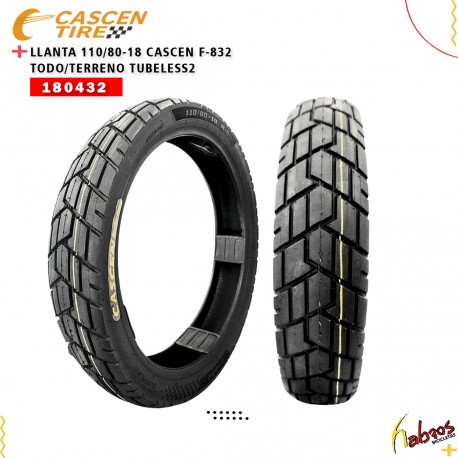 (180432) LLANTA 110/80-18 CASCEN F-832 TODO TERRENO TUBELES 2