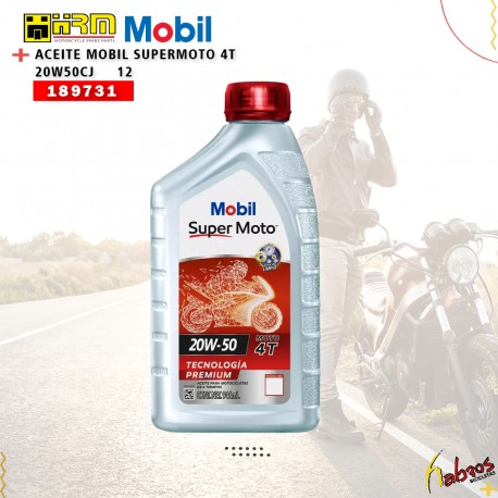(189731) ACEITE MOBIL SUPERMOTO 4T 20W50CJ     12