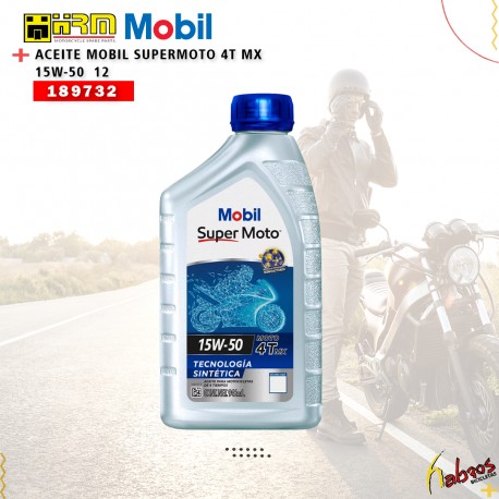 (189732) ACEITE MOBIL SUPERMOTO 4T MX 15W-50  12