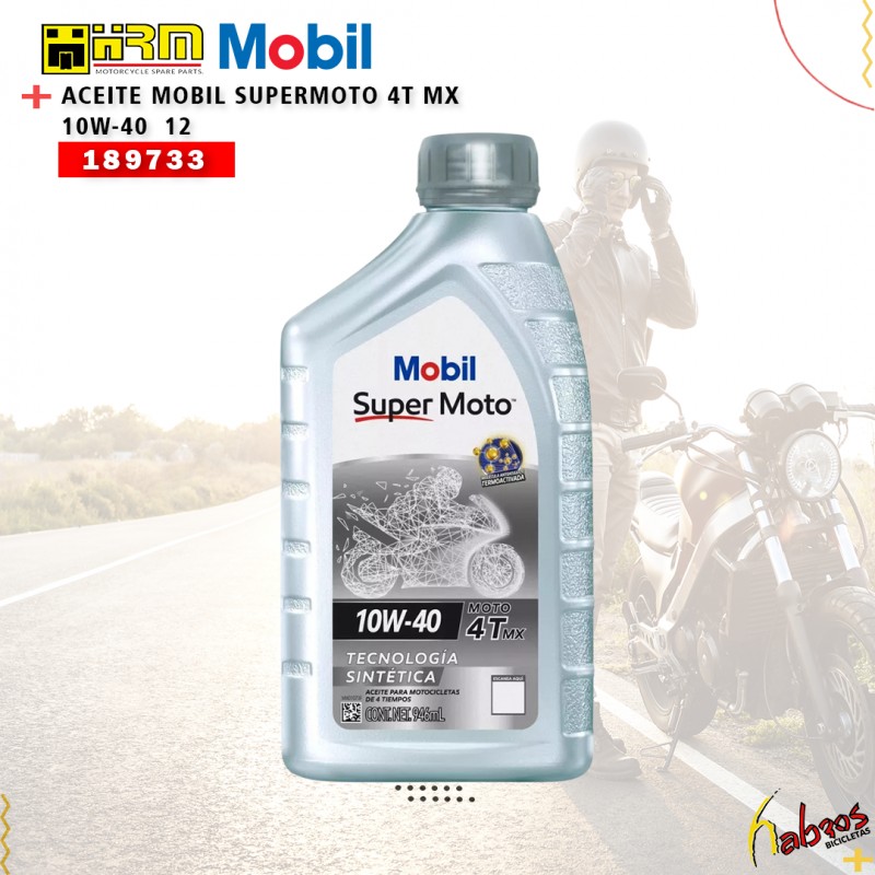 (189733) ACEITE MOBIL SUPERMOTO 4T MX 10W-40  12