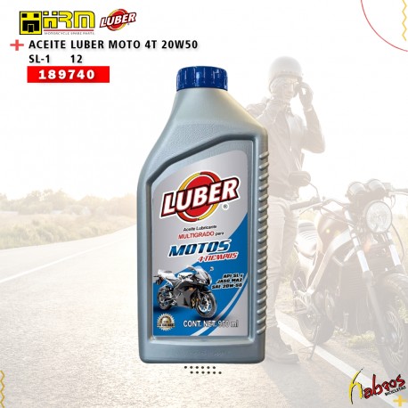 (189740) ACEITE LUBER MOTO 4T 20W50 SL-1  12
