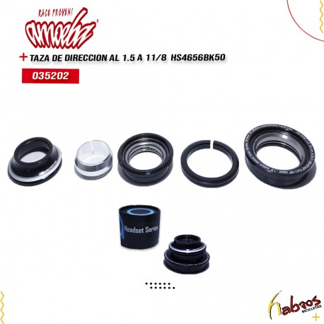 (035202) TAZA DE DIRECCION ALUMINIO 1.5 a 1 1/8 AMOEBA HS4656BK