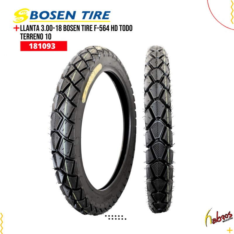 (181093) LLANTA 3.00-18 BOSEN F-564 HD T/TERR 10