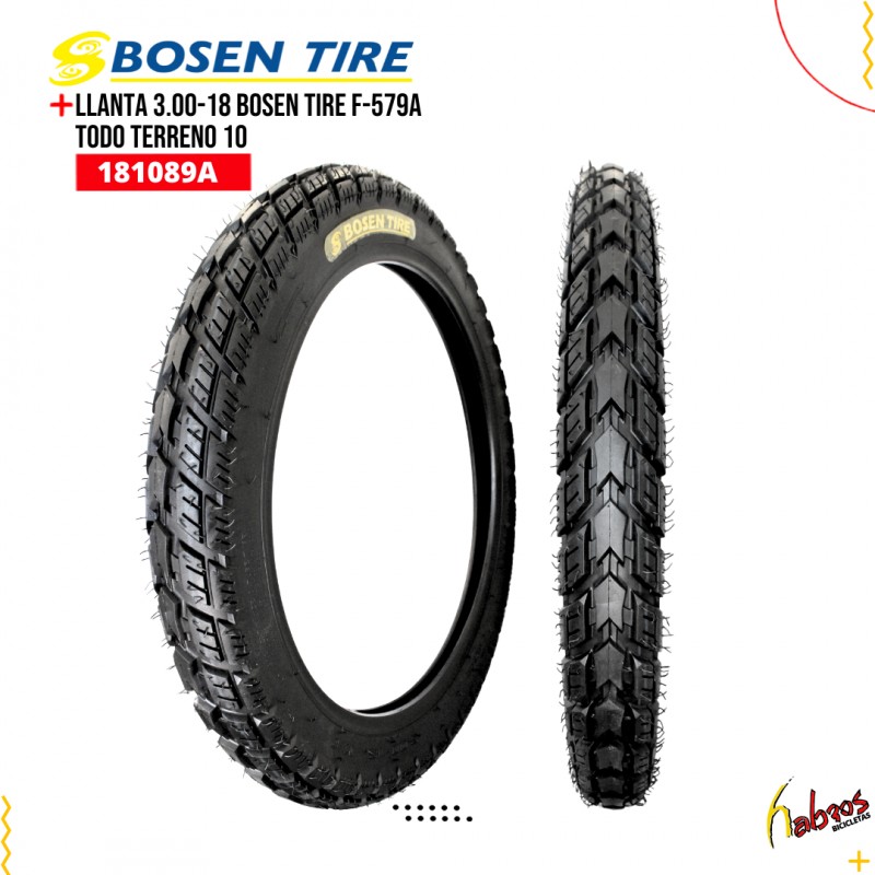 (181089A) LLANTA 3.00-18 BOSEN F-579A TODO TERRENO 10