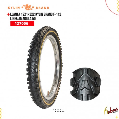 (127006) LLANTA 12X1/2X2 KYLIN F-112 LINEA AMARILLA 50