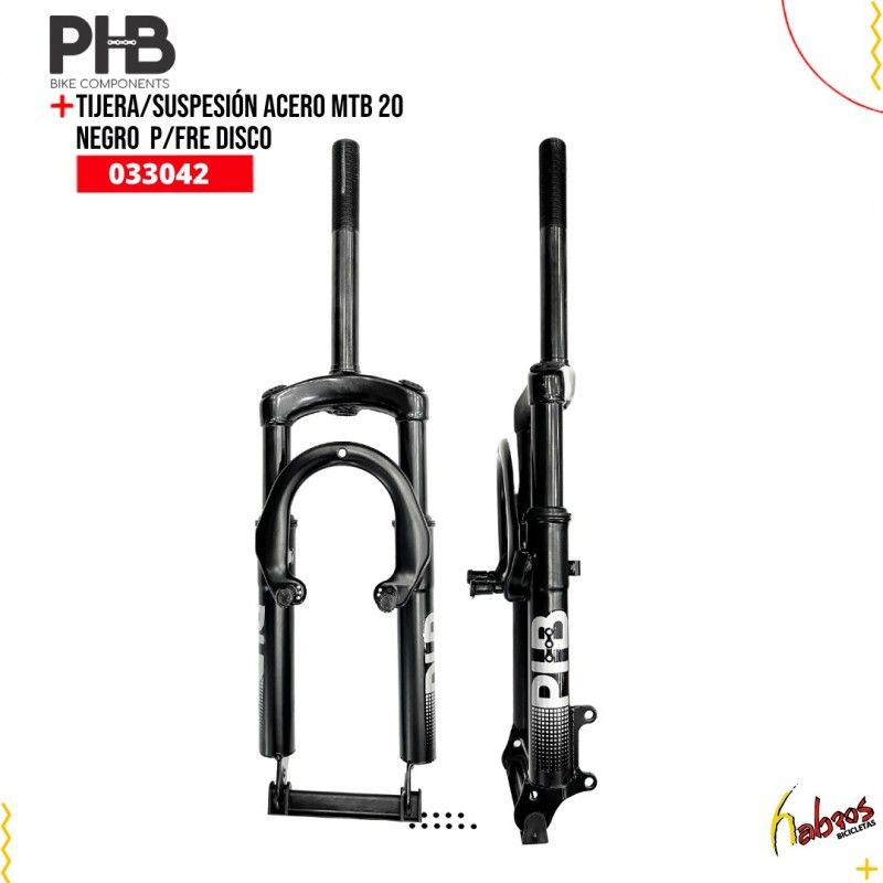 (033042) TIJERA/SUSPENSION ACERO MTB 20 NEGRO  PARA FRENO DE DISCO