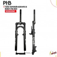 (032033NE) TIJERA/SUSPENSION ACERO MTB 26 NEGRO P/FRE DISCO