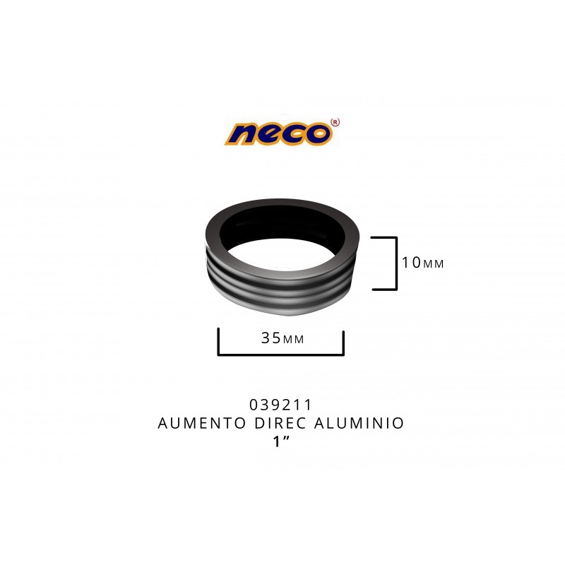 (039211) ESPACIADOR DE DIRECCION 1-1/8 ALUMINIO 32M, ALTURA 5M NECO