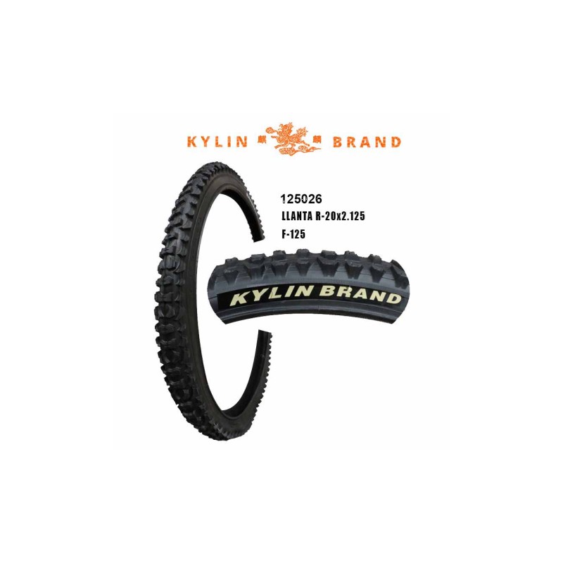 (125026) LLANTA 20X2.125 KYLIN F-125 NEGRO 50